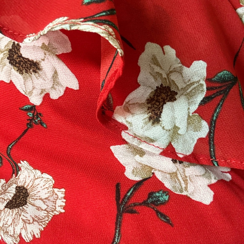 Red Floral light weight dress